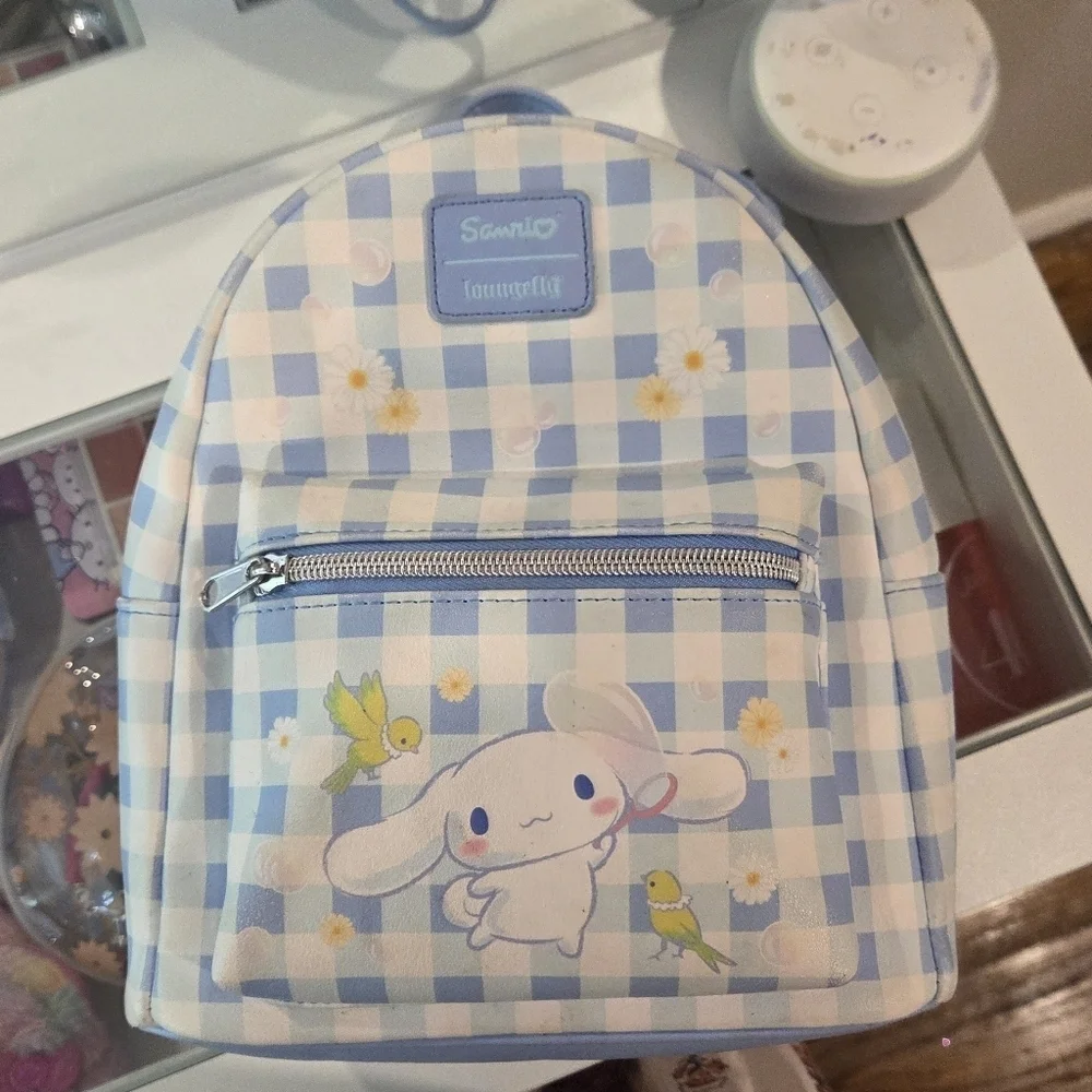 Loungefly Cinnamoroll Sanrio Daisy Gingham Mini Backpack Loungefly